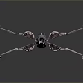 Futuristic Red and Silver Starfighter With Multiple Wings And Engines