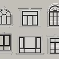 Various Casement Windows Featuring Different Frame Designs And Architectural Styles 3d model