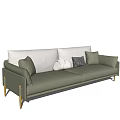 Modern Double Sofa Leather Multiplayer Sofa 3d model