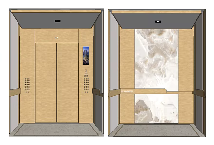 Modern elevator car 3d model