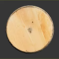 Modern Round Wooden Top Stool With Slim Metal Legs Design