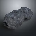 Rocky Gray Terrain Featuring Rough Surface And Natural Indentations 3d model