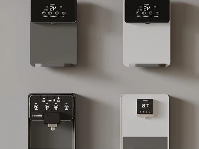 Modern Daily Electrical Appliances Black And White Styles With Digital Display Screens For Home Use 3d model
