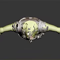 Green Skinned Ogre Shrek In Armored Outfit With Leather Corset Arms Outstretched