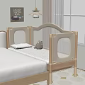 Wooden Kids Bed With Safety Rails Plush Toy Pillow And Star Patterned Rug