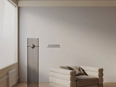 Modern CASSINA Leisure Chair With Comfortable Design Glass Decor White Wall And Window Blinds 3d model
