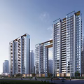 Modern high-end residential district model 3d model