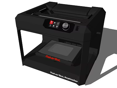 Black MakerBot Replicator 3D Printer Office Appliance With Modern Control Panel Design 3d model