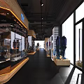 Elegant Modern Retail Store Interior With Display Shelves Merchandise And Lighting Design