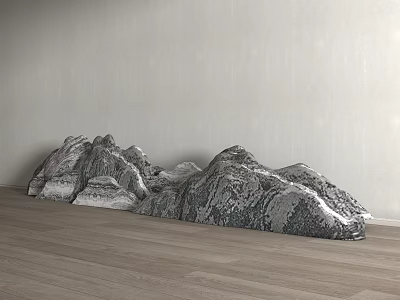 New Chinese style snow wave stone rockery rubble Taishan stone landscape stone landscape stone scenery stone schist stone 3d model