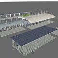 Modern Outdoor Solar Canopies With White And Blue Design For Parking Area