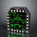 Aircraft Flight Instrument Dashboard Green Display Speed Altitude Hydraulic Fuel Data