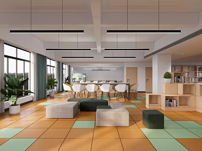 modern library 3d model