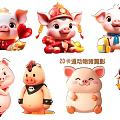 Cute 2D Cartoon Pig Silhouette Decorative Pendant For Home Decoration