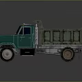 Green Dump Truck Exterior Design With Front Grille And Open Bed