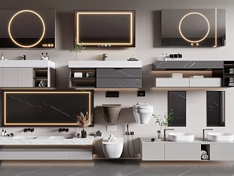 Bathroom Cabinet Washstand Toilet Basin 3d model