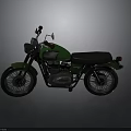 Green Vintage Motorcycle With Black Seat Classic Design And Chrome Details
