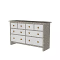 Rustic Wooden Dresser With Multiple Drawers And Carved Wooden Handles