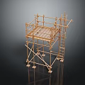 Sturdy Building Construction Scaffolding Structure With Metal Frames And Platform Design