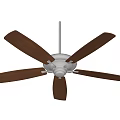 Modern Ceiling Fan With Wooden Blades And Silver Center For Home Interior