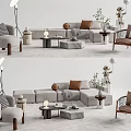Modern sofa coffee table combination 3d model