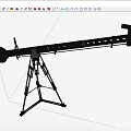 Sturdy Adjustable Metal Tripod Device With Long Frame And Multiple Holes 3d model