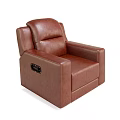 Brown And Black Leather Massage Chair With Reclining Function And Comfortable Design 3d model
