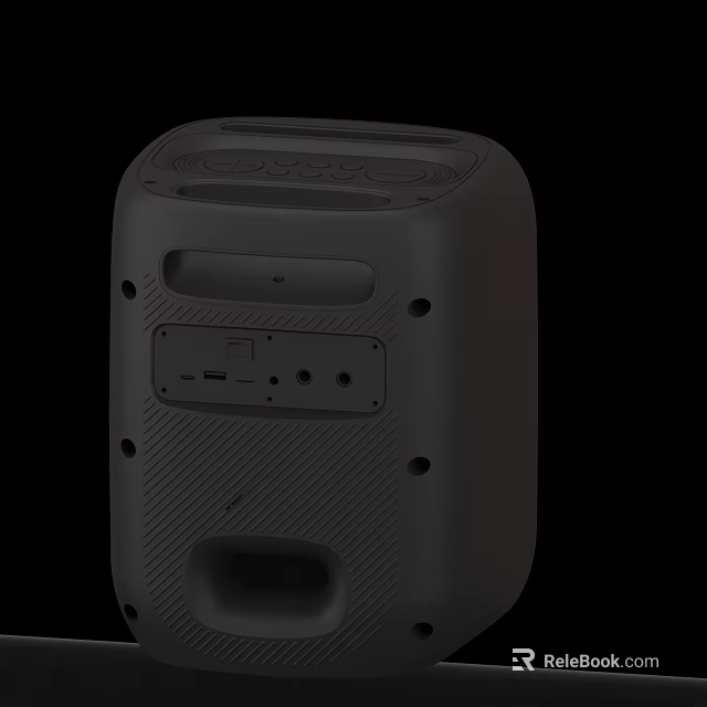 Modern Black Office Appliance With USB Ports And Textured Surface Design 3d model 
