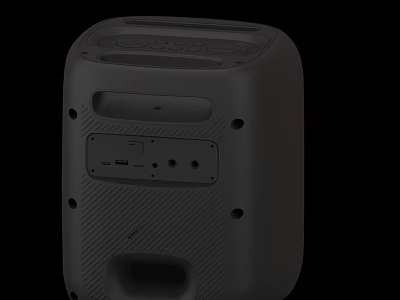 Modern Black Office Appliance With USB Ports And Textured Surface Design 3d model