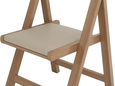 Modern Dining Chair With Wooden Frame And Comfortable Padded Seat Design 3d model