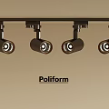 Poliform Modern Black Track Lighting Fixture For Ceiling Installation Design 3d model