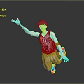 GISANG Number 6 Anime Collectible Figure In Purple White Jersey Jumping Pose With Outstretched Hand