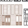 Architectural Elevation Design Collection With Various Window And Balcony Structures