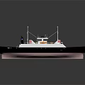 3D Model Of Ship With Green Deck And Black White Hull