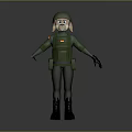 German Shepherd Dog In Green Military Uniform With Helmet National Badge And Standing Pose