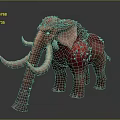 Red Furred Mammoth With Long Tusks Spikes And Red Eyes In 3D Rendering