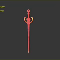Elegant Ornate Decorative Sword With Blue Blade And Gold Embellished Hilt