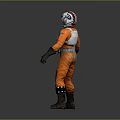 Man In Orange Flight Suit With Red And White Helmet Standing Pose