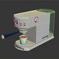 GOBREW Modern Silver Coffee Machine Making Espresso With Cup Of Coffee 3d model
