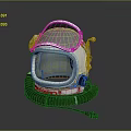 Game Movie Character Astronaut Helmet With White Shell Transparent Visor And Green Hose