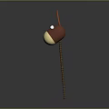 Cute Cartoon Decorative Furniture Piece With Red Head Yellow Base And Brown Spiral Pole