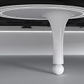 Modern White Pillar With Circular Top Ring Lights And Spherical Base In Interior 3d model