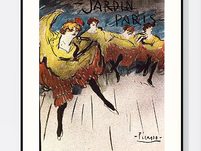 Abstract Painting by Picasso Featuring Dancers in Yellow and Red Costumes Paris Jardin 3d model
