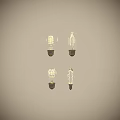 Vintage Filament Light Bulbs With Various Shapes And Filament Designs