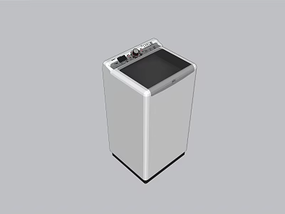 Modern White Washing Machine With Black Lid And Control Panel Design 3d model