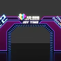Colorful Neon Light Arch With HELLO 2022 Joy Time And Geometric Patterns 3d model