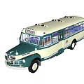 Vintage White And Green Bus With Classic Design And Large Windows