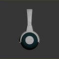 Modern Computer Headphones With Silver Headband Green Earcups And Brown Padded Cushions