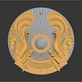 Trendy Apparel Featuring Golden Circular Badge With Intricate Patterns Architectural Designs And CHINA STATION Lettering