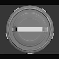 Modern Cylindrical White Device With Gray Top And Blue Accents On Reflective Surface